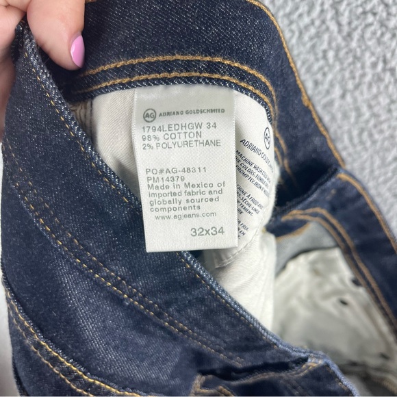 AG Adriano Goldschmeid Men's Dark Wash Size 32x34 Everett Slim Blue Jeans - Picture 4 of 14